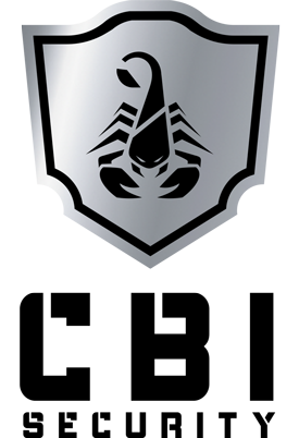 CBI Security Logo - a gray shield with a scorpion
